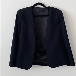 Zara black cape blazer